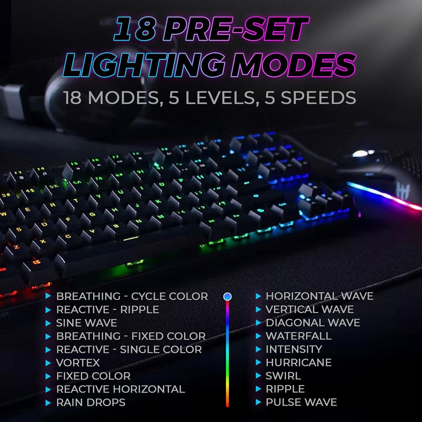 Phantom 87 Key Mechanical Keyboard, RGB Led, Outemu RED Switch