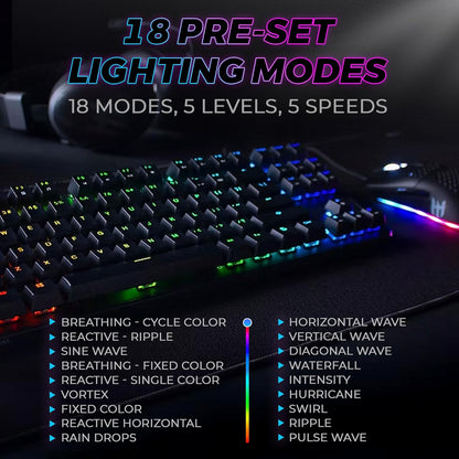Phantom 87 Key Mechanical Keyboard, RGB Led, Outemu RED Switch
